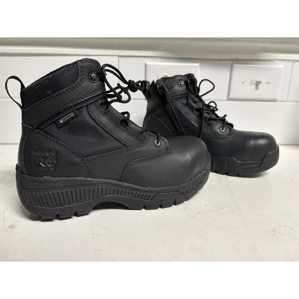 Men's Timberland PRO 379 Waterproof Leather Boots Zip Anti Fatigue Soft Toe 4.5W